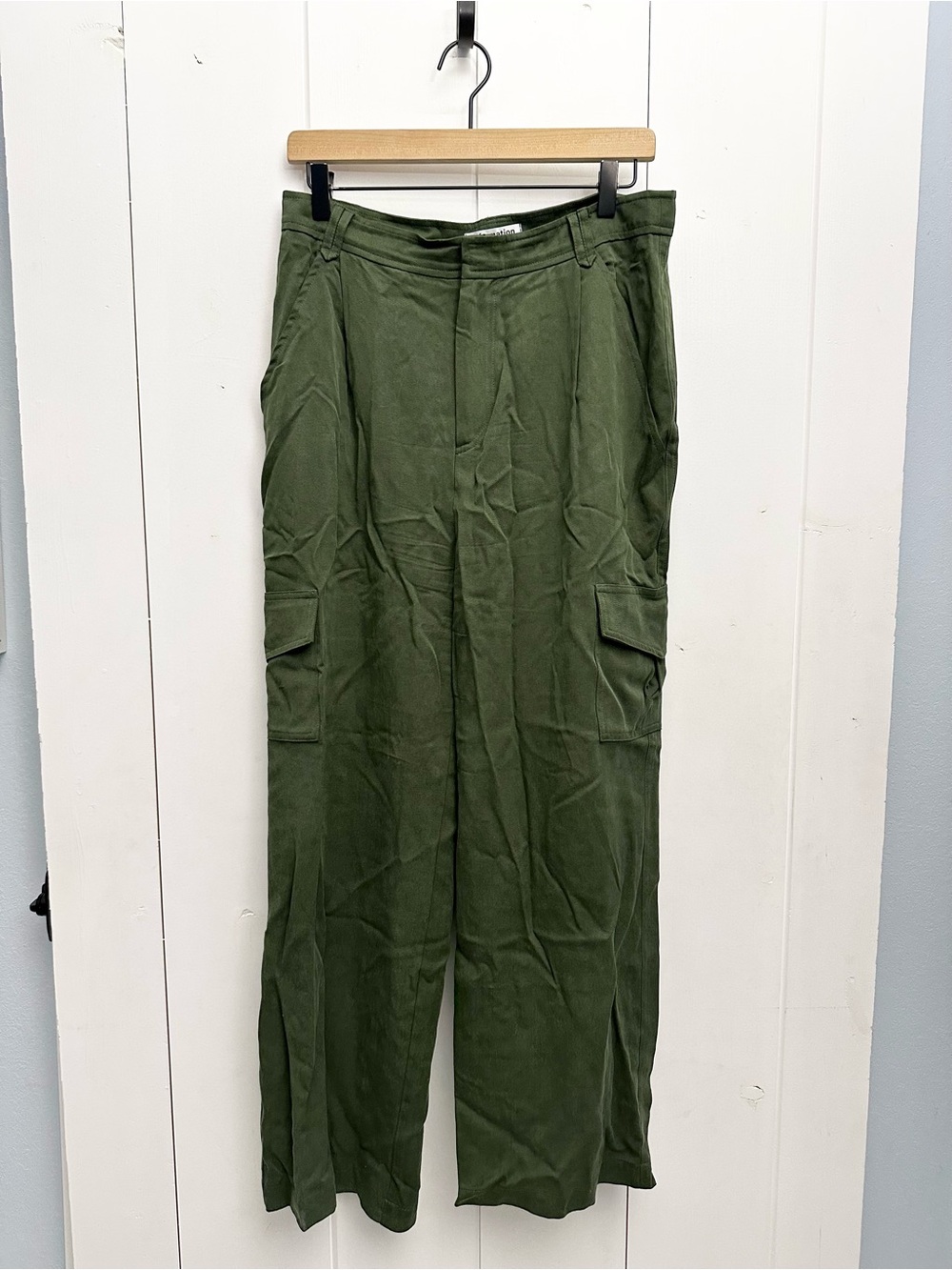 Reformation Jackson Straight-Leg Cargo Pant In Fern Size 8 - Picture 11 of 15